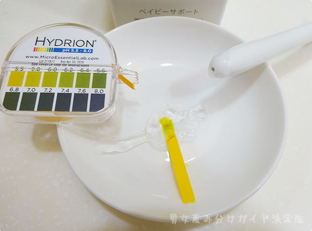 ベイビーサポート(女の子産み分けゼリー)のpH(酸性度)